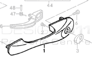 Poignée de porte (extérieure). Porsche 968 1992-95 - 94453766104G2X, 94453766204G2X