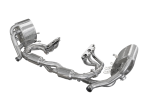Umschaltbare Edelstahl-Sportauspuffanlage mit 200-Zellen-Katalysatoren und Krümmern für Porsche 997-1 Carrera / S 2005-2008 - 99711110301, 99711110401, 99711110102, 99711110202, 99711121102, 99711121103, 99711121202, 99711121203, 99711123202, 99711123203