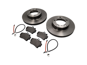 FRONT Brake Pads and Brake Disc Package for Porsche Boxster 986 2.5L / 2.7L 1997-04 - 98735193903, 98635140105, 99661236501, 98735193903BRE, 98635140105BRE, P65007, 98635139311, 98635193911, 98635193913, 98635193915, 98735193902, 98735193904, 09948211, 99661236500