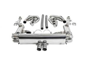 Sistema di scarico sportivo CARGRAPHIC GT Backdate con collettore ID45 GT, riscaldamento, senza valvole, look GT3. Porsche 964 Carrera 2/4/RS - 96411104504, 96411104605, 96411104502, 96421103905, 96421103932, 96421104004