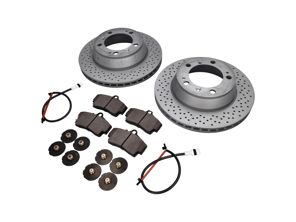 ACHTER Remblokken + Remschijfpakket. Porsche 996 1997-04 Sebro - 99635240104, 98635293911, 99635208602, 99635208600, 99661236501