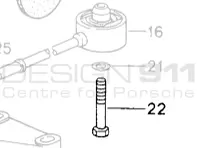 Boulon à tête hexagonale de support de boîte de vitesses. Porsche 993 C2 - 90008203409
