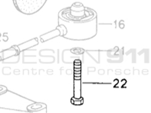 Boulon à tête hexagonale de support de boîte de vitesses. Porsche 993 C2 - 90008203409