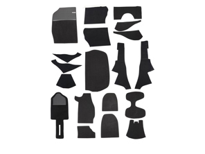 Set di tappeti in stile RS in materiale felpato nero (19 pezzi) Porsche 911 10/1964-07/1973 - 90255101120, 90155101223, 90155101220, 90255101120, 90255112120, 90255112220 - 1601700710