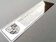Distributiesticker voor Porsche 911 (930) Turbo (1978 – 1982) - 93000653702