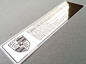 Distributiesticker voor Porsche 911 (930) Turbo (1978 – 1982) - 93000653702